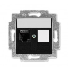 ABB Levit Антрацит Розетка комп. RJ45 категория 6 и заглушка  5014H-A61017 63W  2CHH296117A6063  ABB