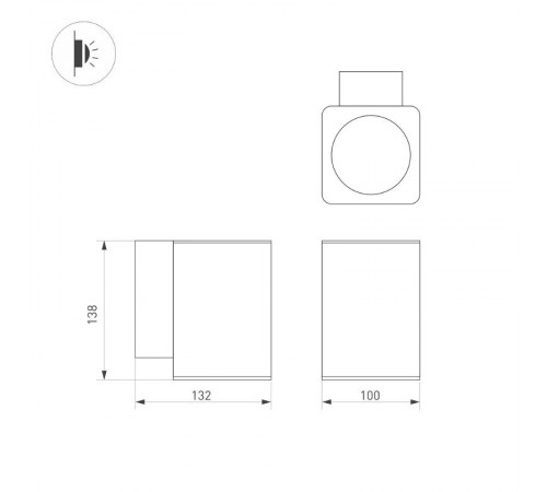  Светильник LGD-EVO-WALL-S100x100-12W Day4000 (GR, 44 deg, 230V) (Arlight, IP54 Металл, 3 года)  046187  Arlight                        