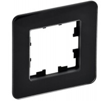 BRITE Рамка 1-ая РУ-1-2-Бр стекло черный RE  BR-M12-G-41-K02  IEK