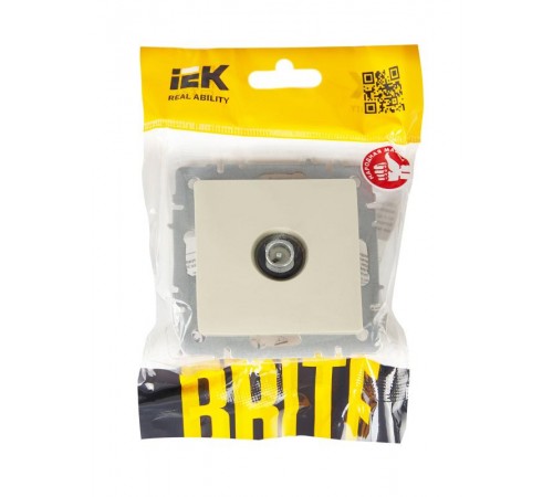 BRITE Розетка TV проходная РТВ10-0-БрКр бежевый  BR-A10-P-K10  IEK