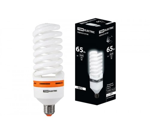 Лампа энергосберегающая КЛЛ  65Вт Е27 840 cпираль FS 73х218мм  SQ0323-0130  TDM