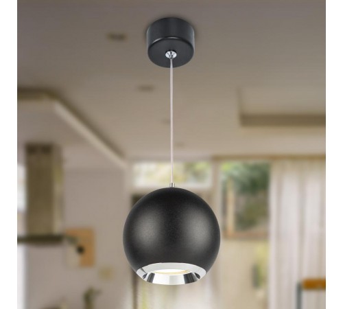 Светильник подвесной (подвес)  PL32 BK/CH MR16 GU10 потолочный круг черный, хром  Б0061380  ЭРА