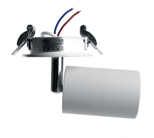 Светильник спот встраиваемый светодиодный AL180, 10+3W, 900Lm, 4000K, 35 градусов, белый  32706  FERON