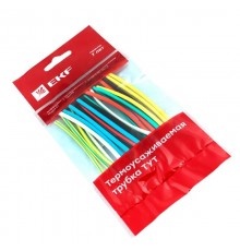 Термоусаживаемая трубка ТУТ нг 4/2 набор:7 цветов по 3шт. 100мм. EKF PROxima  tut-n-4  EKF