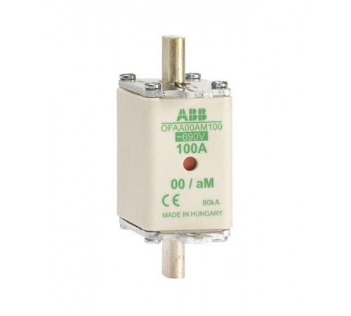 Предохранитель OFAA00AM100 100А тип аМ размер00, до 690В  1SCA022701R1850  ABB