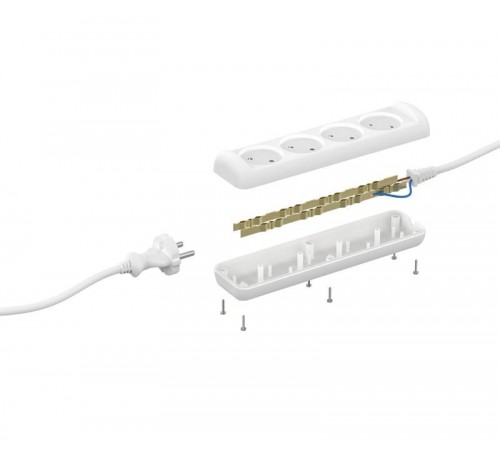UX-4-3m Удлин-ль без заземл,2x0.75мм2, ШВВП, 4гн, 3м (5/20/720)  Б0038560  ЭРА