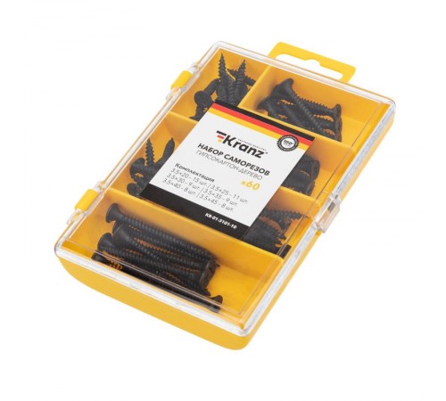 Набор саморезов по дереву 60 шт.  KR-01-3101-10  Kranz