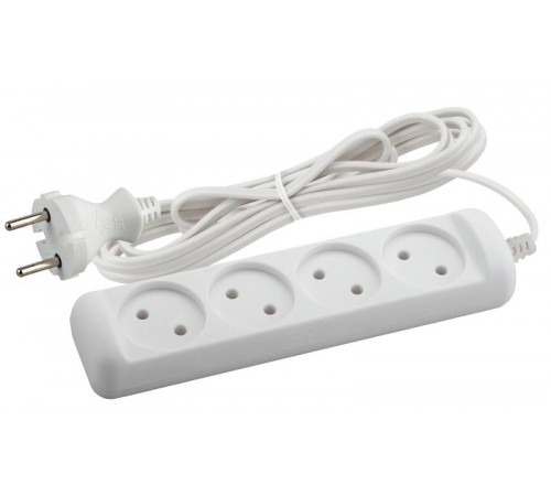 UX-4-3m Удлин-ль без заземл,2x0.75мм2, ШВВП, 4гн, 3м (5/20/720)  Б0038560  ЭРА