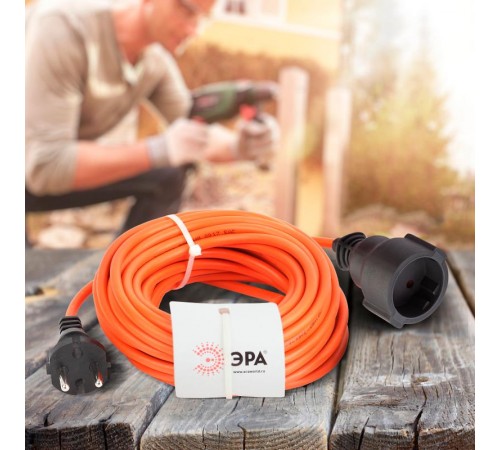 Удлинитель силовой ЭРА UPx-1-2x0.75-10m-IP44 в бухте б/з 1 гн 10м ПВС 2х0.75  Б0043036  ЭРА