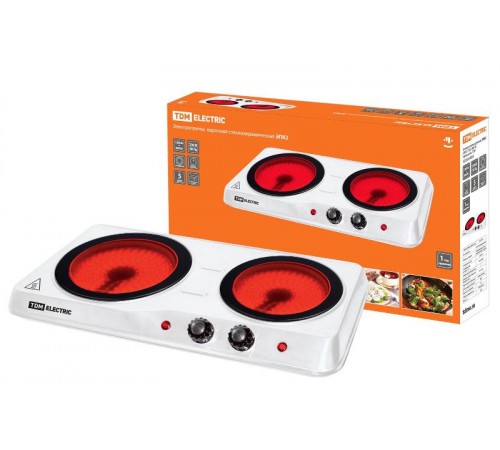 Электроплитка двухконф. ЭПК2 230 В, 1200+800 Вт, керам. Диск  SQ2504-0006  TDM