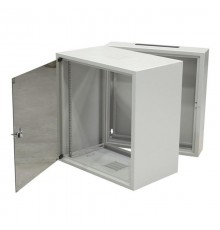 Шкаф настенный WZ-3505-01-M4-011 (19"),серия SD2,15U,737x600х500,трехсекционный,со стальной дверью,сер. (RAL 7035) (SD-215) собр.  23416  Zpas
