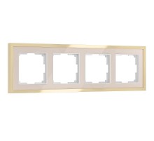 W0042851/ Электроустановочные изделия Рамка на 4 поста Baguette (айвори/латунь)  a062783  Werkel