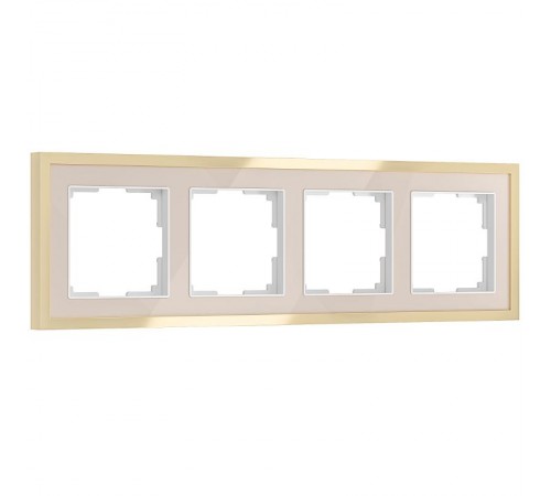W0042851/ Электроустановочные изделия Рамка на 4 поста Baguette (айвори/латунь)  a062783  Werkel