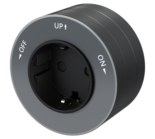 MultiTrack Графит Розетка 2К+З круглая 16А/250В MTK13001G SE