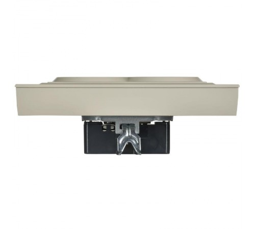 BRITE Розетка 2-местная с заземлением без защитных шторок плоская 16А в сборе РСПл12-3-БрКр бежевый   BR-R27-16-K10-F  IEK