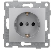 Bravo Розетка 1-ой с/з с з/ш, СУ , 16А, 250В, серебро  С10Р4-004  GUSI Electric