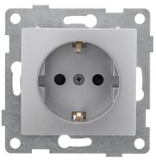 Bravo Розетка 1-ой с/з с з/ш, СУ , 16А, 250В, серебро  С10Р4-004  GUSI Electric