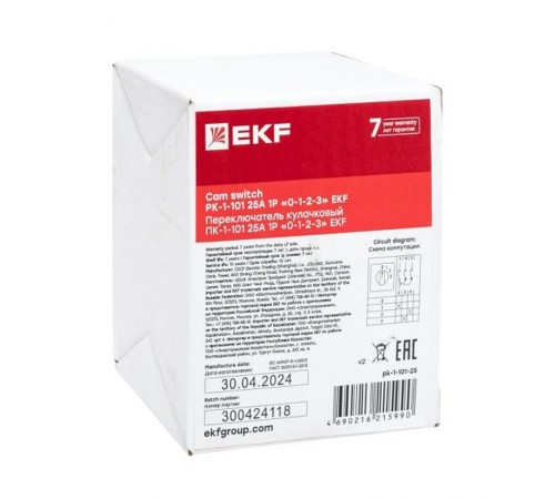 ПК-1-101 25А 1P "0-1-2-3"    pk-1-101-25   EKF 
