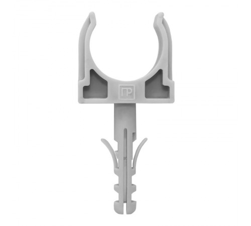 Крепеж-клипса с дюбелем серая д25 (100шт/900шт уп/кор)  PR13.0297  Промрукав