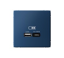 ArtGallery Аквамарин Розетка USB A + тип-C 45Вт высокоскор.заряд. QC, PD, механизм  GAL001129  SE