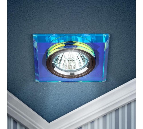 Светильник точечный встраиваемый под лампу DK8 50Вт MR16 хром/перламутр  C0043790  ЭРА