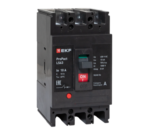 Выключатель автоматический LS63 15кА 3P 10А ProPact  mccb-63-15-3-10-ls  EKF