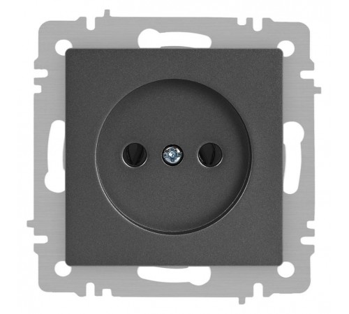 Розетка Intro Accent 6-201-07 , 2P, 16А-250В, IP20, СУ, графит  Б0063669  Intro