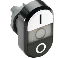 Кнопка двойная MPD6-11С (белая/черная) прозрачная линза с тексто м (I/O)  1SFA611135R1108  ABB