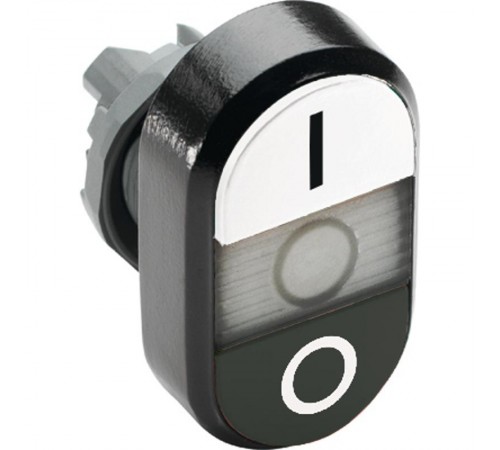 Кнопка двойная MPD6-11С (белая/черная) прозрачная линза с тексто м (I/O)  1SFA611135R1108  ABB