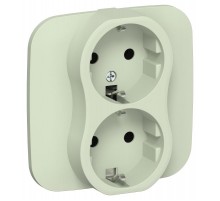 FLITE Розетка 2-ая с заземлением без шторок 16А РС12-0-А-ФлП панг  FI-R21A-16-K92  IEK