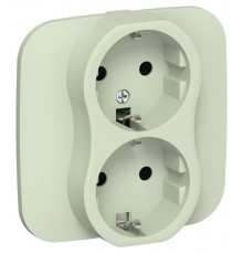 FLITE Розетка 2-ая с заземлением без шторок 16А РС12-0-А-ФлП панг  FI-R21A-16-K92  IEK