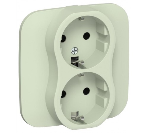 FLITE Розетка 2-ая с заземлением без шторок 16А РС12-0-А-ФлП панг  FI-R21A-16-K92  IEK