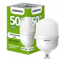 Лампа светодиодная HP 50Вт 230В 4000К E27-E40   LL-HP-50-230-40-E27-E40-G  GENERICA