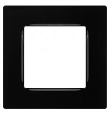 Рамка для розеток и выключателей  Серия 12 12-5201-06 на 1 пост, Классик, чёрный  Б0067772  ЭРА