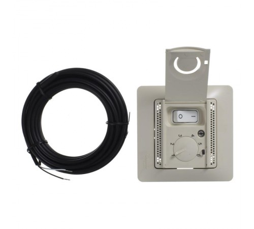 Glossa Бежевый Термостат электронный теплого пола с датчиком, 10A (в сборе с рамкой)  GSL000238  SE