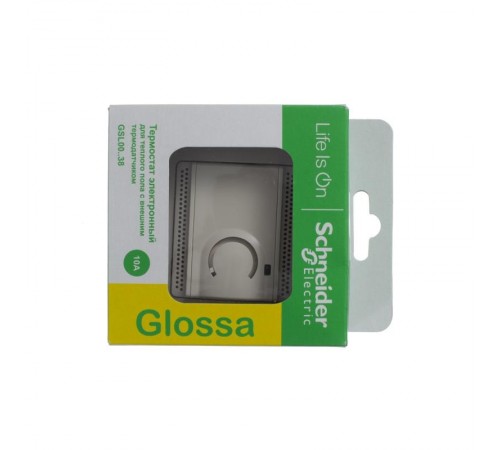 Glossa Бежевый Термостат электронный теплого пола с датчиком, 10A (в сборе с рамкой)  GSL000238  SE