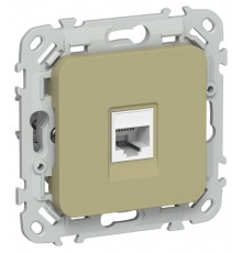 FLITE Розетка компьютерная RJ45 кат.5Е UTP РК5е-1-0-ФлО оливковый  FI-K12-1-K26  IEK