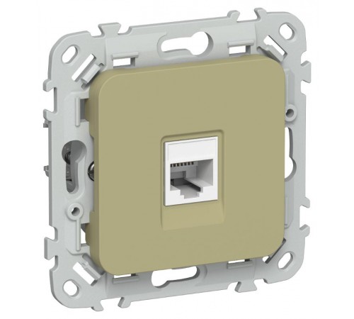 FLITE Розетка компьютерная RJ45 кат.5Е UTP РК5е-1-0-ФлО оливковый  FI-K12-1-K26  IEK