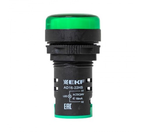 Светодиодная матрица AD16-22HS зеленая 24В DC EKF PROxima  ledm-ad16-g-24  EKF