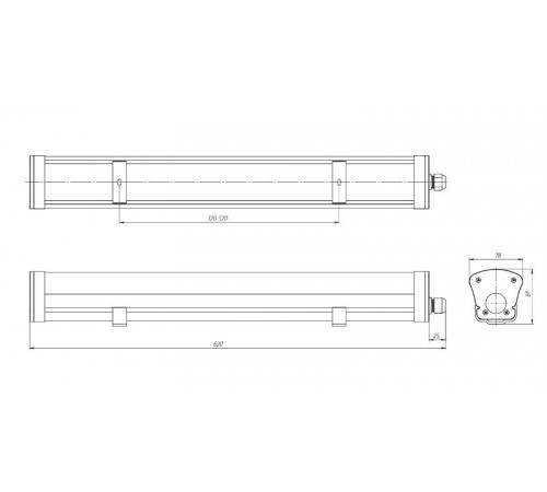 Светильник светодиодный LPO/LSP 28/3000 Mini-6 opal 3000лм 28Вт 4000K IP65 0.7PF 80Ra  DLPO28Mini-6-O-4K-A  Diora