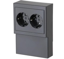 Розетка Double Shuko 16А 230В для установки на плинтус Impressivo, антрацит  402EL-81   2TKA00002274  ABB