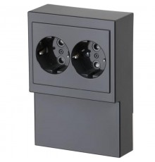Розетка Double Shuko 16А 230В для установки на плинтус Impressivo, антрацит  402EL-81   2TKA00002274  ABB