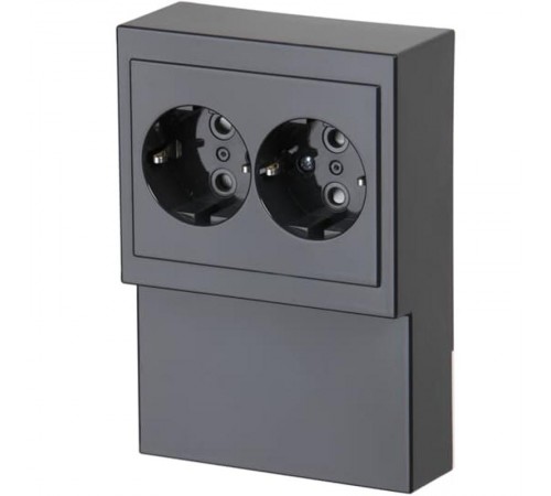 Розетка Double Shuko 16А 230В для установки на плинтус Impressivo, антрацит  402EL-81   2TKA00002274  ABB