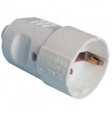 Розетка кабельная, бытовая с центральным вводом кабеля. Серая. IP20 16А 2P+E 230В  DISSL120163-G  DKC