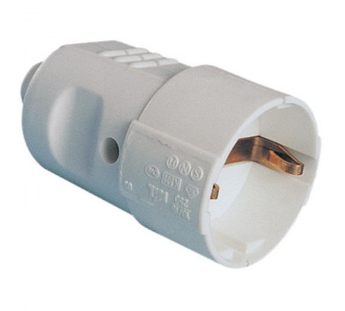 Розетка кабельная, бытовая с центральным вводом кабеля. Черная. IP20 16А 2P+E 230В  DISSL120163-B  DKC