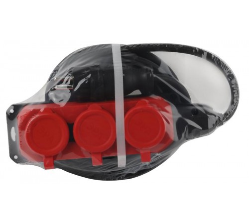 Удлинитель силовой UK-3e-3x1,5-5m-IP44(KG) с заземлением 3 розетки каучук 5м КГ 3х1,5мм2 IP44  Б0057579  ЭРА