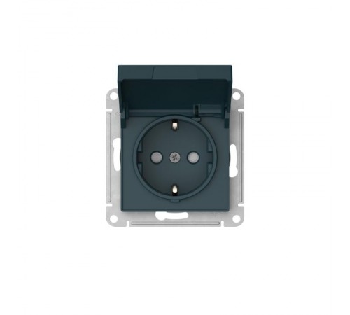 AtlasDesign Изумруд Розетка с заземлением со шторками с крышкой, 16А, IP20, механизм, быстрозажимные клеммы  ATN000846S  SE