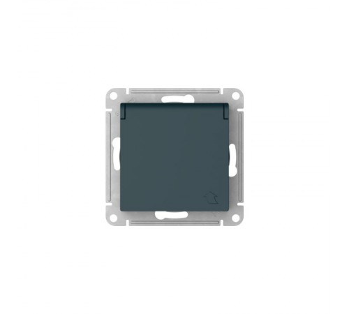 AtlasDesign Изумруд Розетка с заземлением со шторками с крышкой, 16А, IP20, механизм, быстрозажимные клеммы  ATN000846S  SE