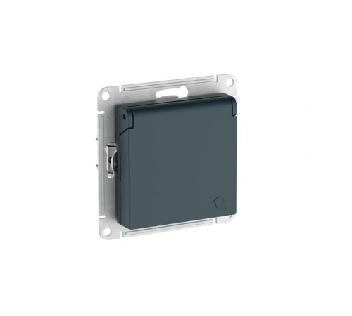 AtlasDesign Изумруд Розетка с заземлением со шторками с крышкой, 16А, IP20, механизм, быстрозажимные клеммы  ATN000846S  SE