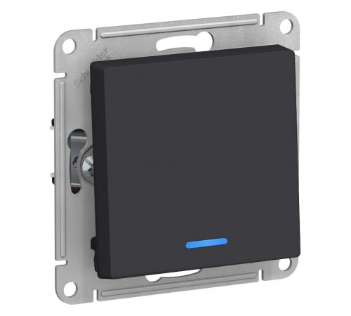 AtlasDesign Карбон Выключатель 1-клавишный с подсветкой, сх.1а, 10АХ, механизм  ATN001013  SE